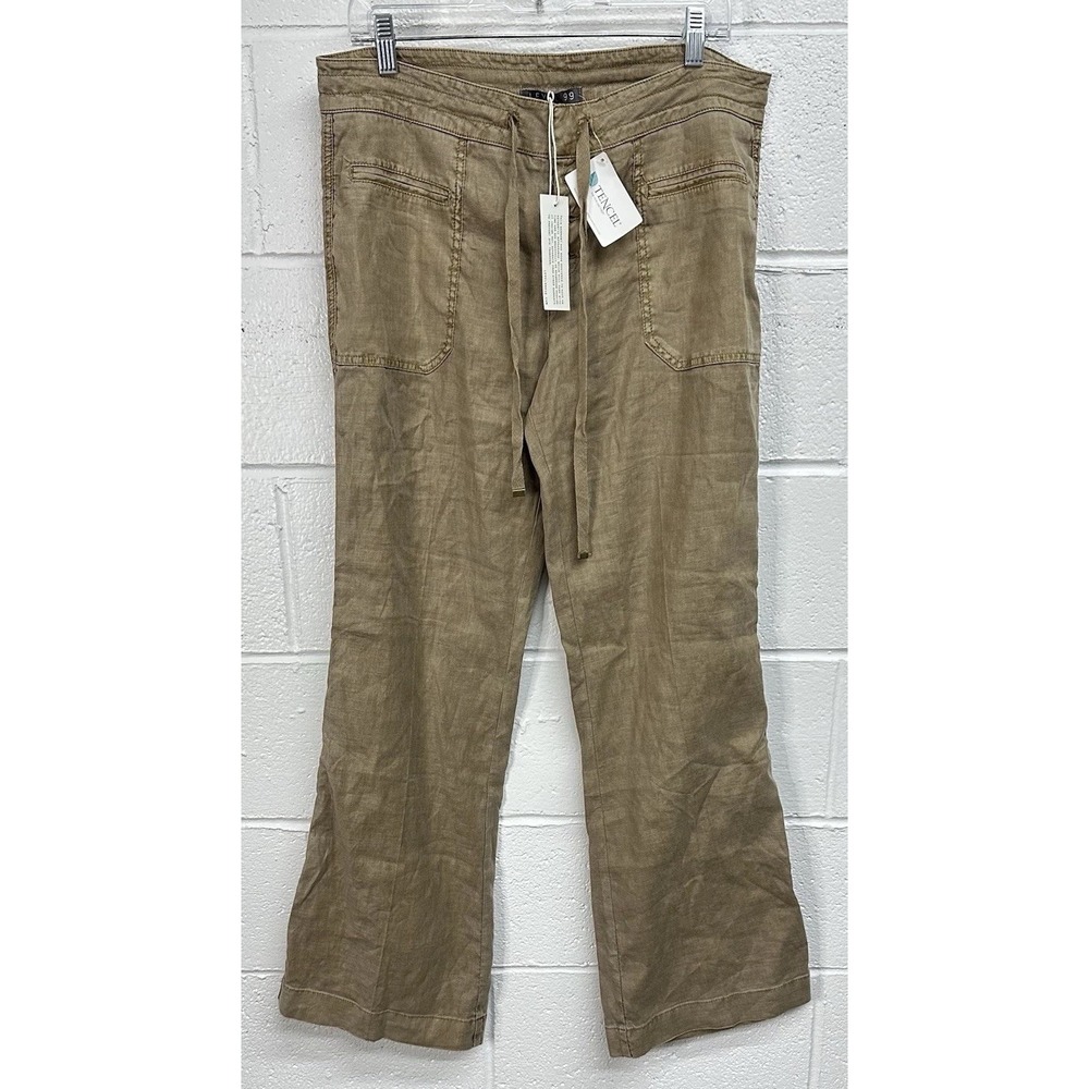 NWT Anthropologie Level 99 Stretch Linen Tencel Wide Leg Casual Pants Women's 31